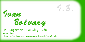 ivan bolvary business card